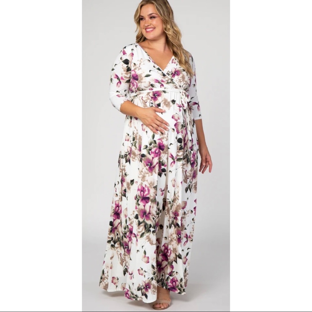 Pinkblush 💕 White Floral Maxi Dress Size 2X